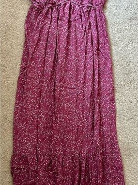 Maternity Fuchsia Floral Maxi Dress